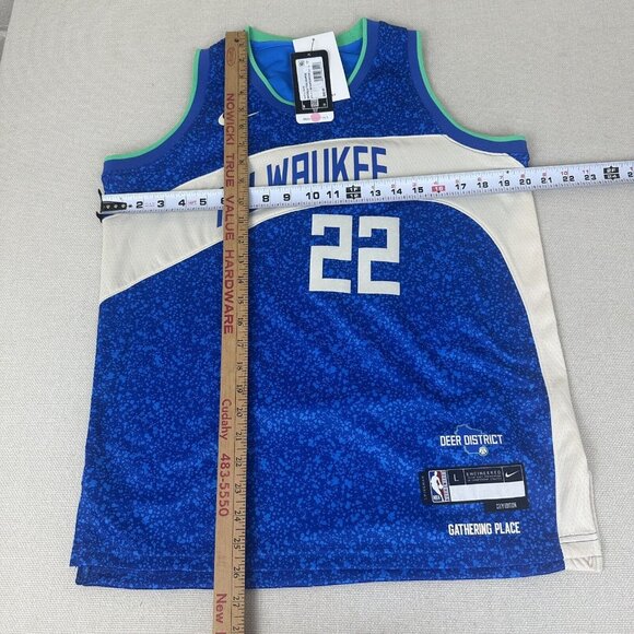 New Milwaukee Bucks Nike Swingman City Jersey Youth Large (14/16) Middleton #22 - Picture 7 of 7